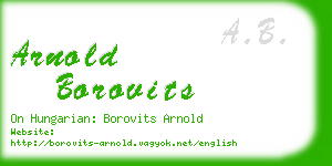 arnold borovits business card